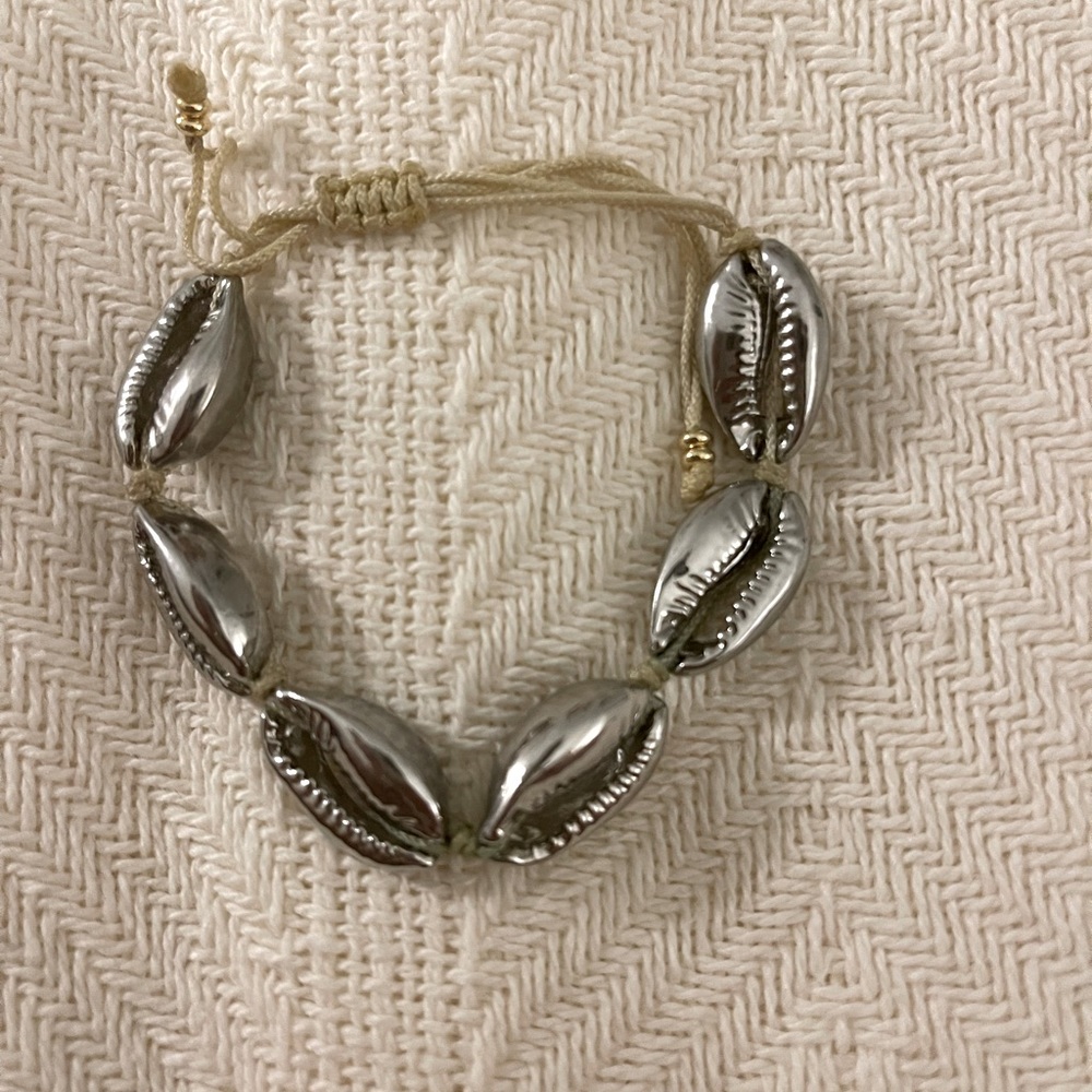 Silver Conch Shell Bracelet Adjustable - image 1